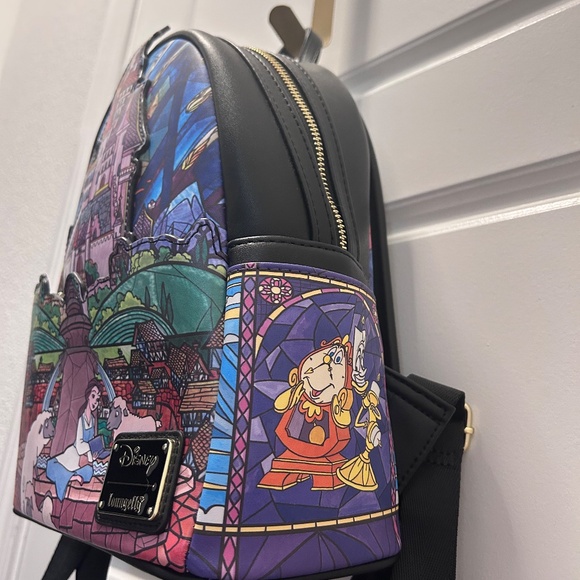 Disney Loungefly Castle Series Mini Backpack - Beauty & The Beast - Picture 7 of 8